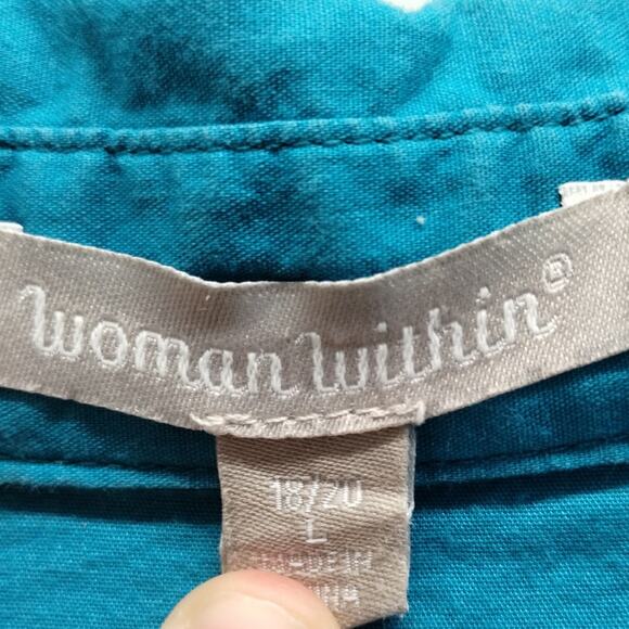 Set of 3 Woman Within Size 18/20 Blue Pink Purple Long Sleeve Button Up Shirts - Picture 5 of 6